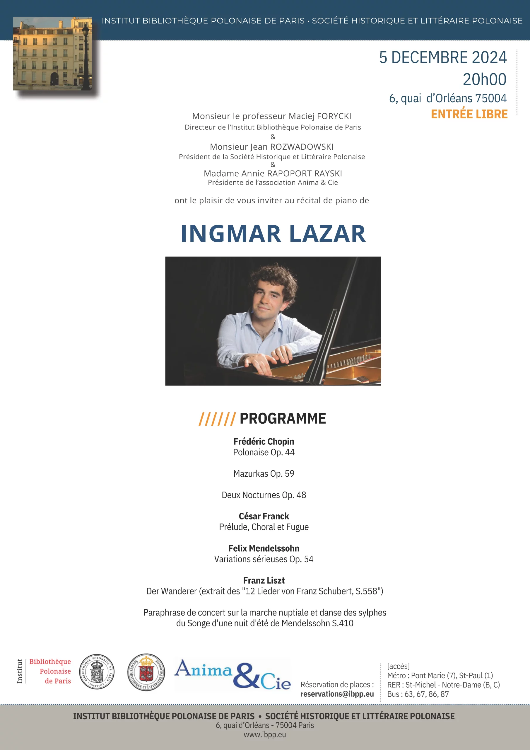 Récital de piano de Ingmar Lazar