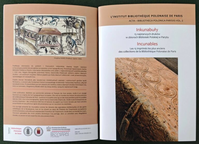 15 najstarszych druków w zbiorach Biblioteki Polskiej w Paryżu