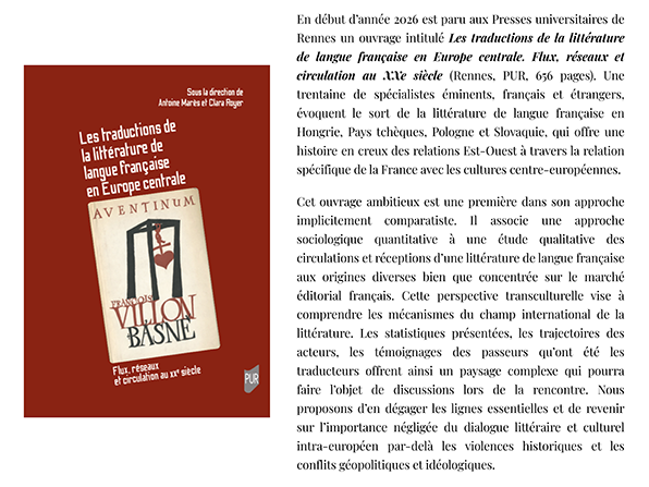 Les traductions de la littérature de langue française en Europe centrale